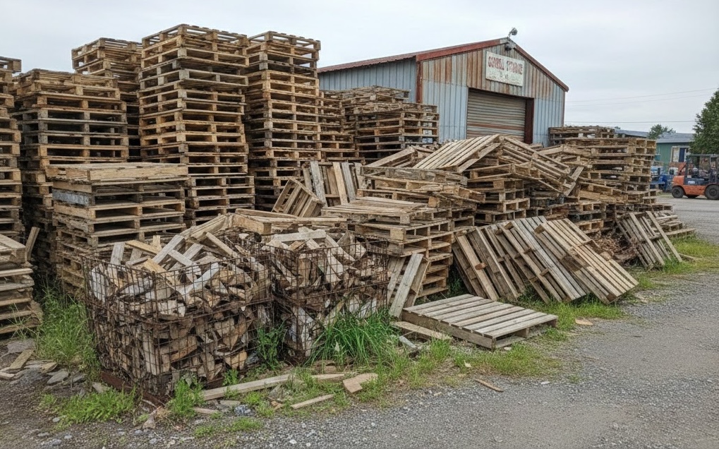 Pallet recycling yard